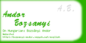 andor bozsanyi business card