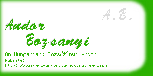 andor bozsanyi business card